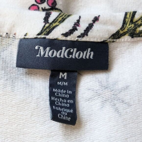 ModCloth Easy Days Button‎ Front Short Sleeve Babydoll Mini Dress Women's Sz M - Picture 12 of 14